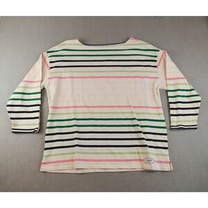 Talbots Womens Authentic Tee Boat Neck Knit Top Size Plus 2X Ombre Stripe